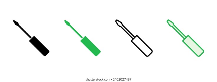 Screwdriver icon set. tools icon vector