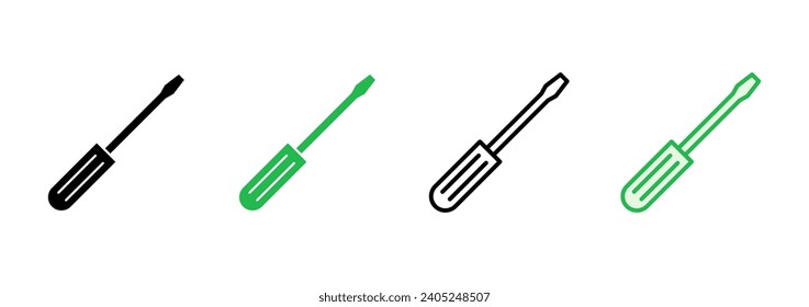 Screwdriver icon set. tools icon vector