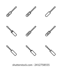 Screwdriver icon set. tools icon vector