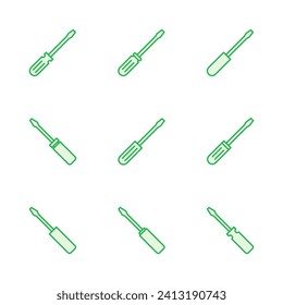 Screwdriver icon set. tools icon vector
