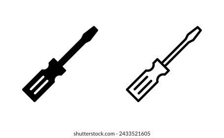 Screwdriver icon set. tools icon vector