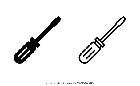 Screwdriver icon set. tools icon vector