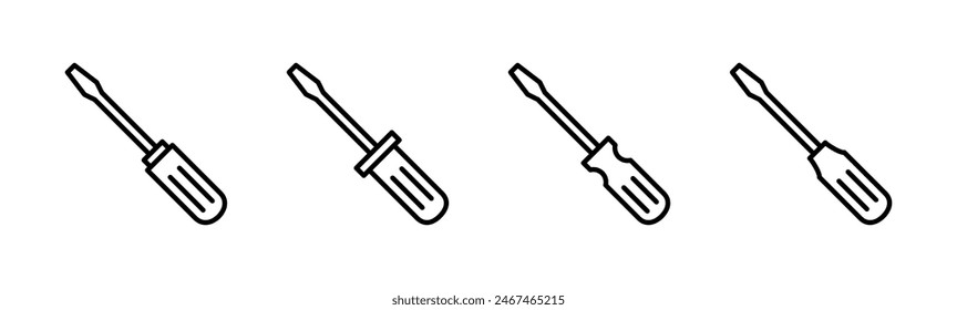 Screwdriver icon set. tools icon vector