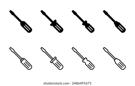 Screwdriver icon set. tools icon vector