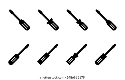 Screwdriver icon set. tools icon vector