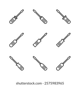 Screwdriver icon set. tools icon vector