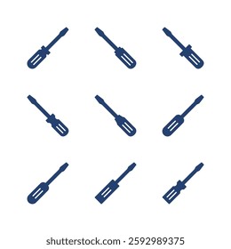 Screwdriver icon set. tools icon vector