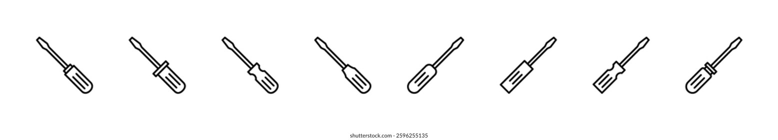 Screwdriver icon set. tools icon vector