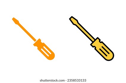 Screwdriver icon set for web and mobile app. tools sign and symbol