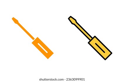 Screwdriver icon set for web and mobile app. tools sign and symbol