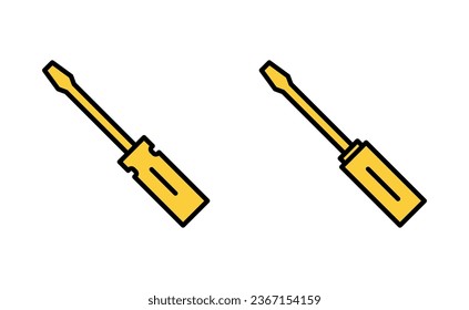 Screwdriver icon set for web and mobile app. tools sign and symbol