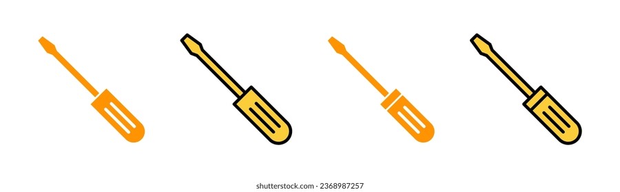 Screwdriver icon set for web and mobile app. tools sign and symbol