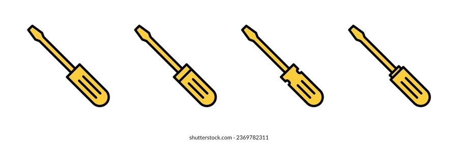 Icono de destornillador para aplicación web y móvil. símbolo y signo de herramientas