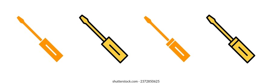 Screwdriver icon set for web and mobile app. tools sign and symbol