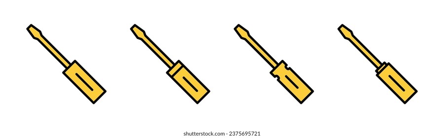 Screwdriver icon set for web and mobile app. tools sign and symbol