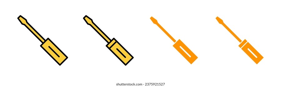 Screwdriver icon set for web and mobile app. tools sign and symbol