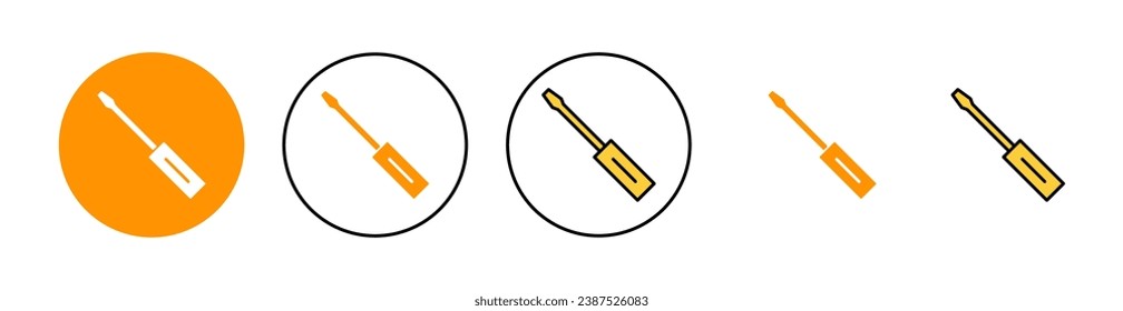 Screwdriver icon set for web and mobile app. tools sign and symbol