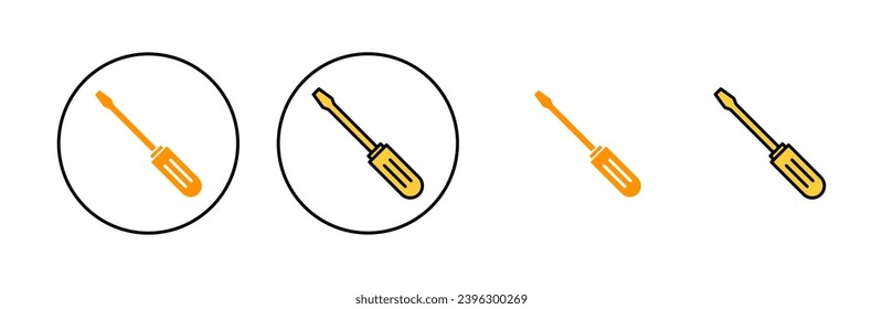 Screwdriver icon set for web and mobile app. tools sign and symbol