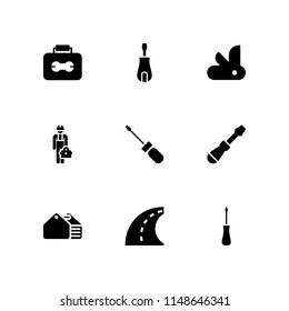 screwdriver icon set. screwdriver, work tools and toolbox vector icon for graphic design and web