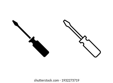 Screwdriver icon set.tools icon vector