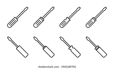 Screwdriver icon set.tools icon vector
