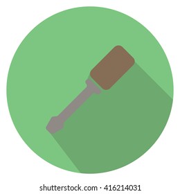 Screwdriver icon with shadow.