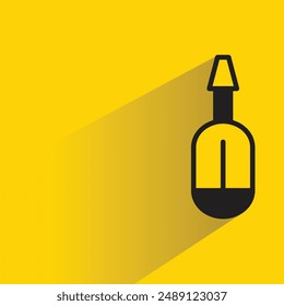 screwdriver icon with shadow on yellow background