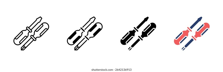 Screwdriver icon sheet multiple style collection