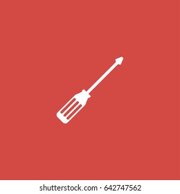 screwdriver icon. sign design. red background