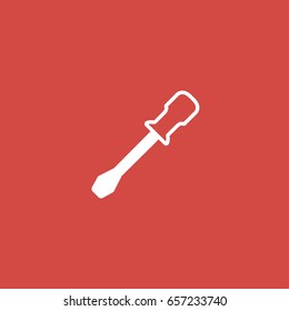 screwdriver icon. sign design. red background