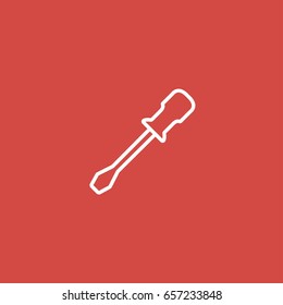 screwdriver icon. sign design. red background