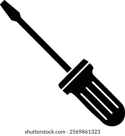 Screwdriver icon silhouette isolated on white background. Screw driver sign vector illustration design