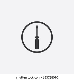 Screwdriver icon silhouette vector illustration

