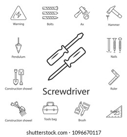 Screwdriver icon. Simple element illustration. Screwdriver symbol design from Construction collection set. Can be used for web and mobile on white background