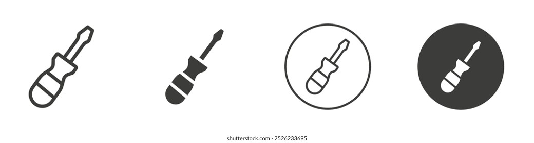Screwdriver icon Simple outline vector logo