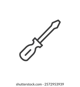 Screwdriver icon Simple outline vector logo