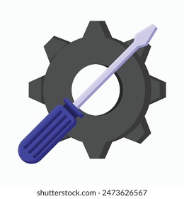 Icono de destornillador. Subtable para colocar en la industria, mano de obra, etc.