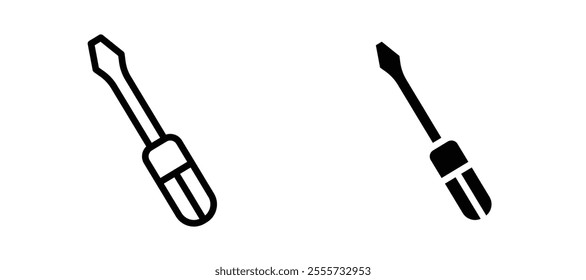 Screwdriver icon symbol collection on white background.