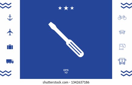 Screwdriver icon symbol. Graphic elements for your design