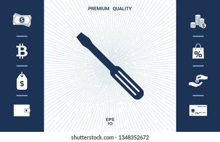 Screwdriver icon symbol. Graphic elements for your design