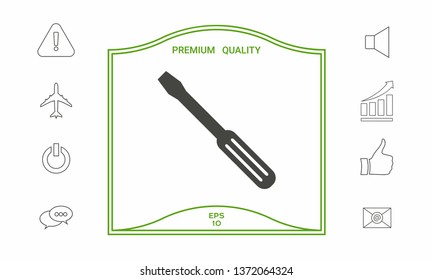 Screwdriver icon symbol. Graphic elements for your design