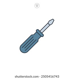 Screwdriver icon symbol vector illustration isolated on white background