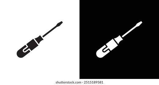 Screwdriver icon Thin line flat illustration
