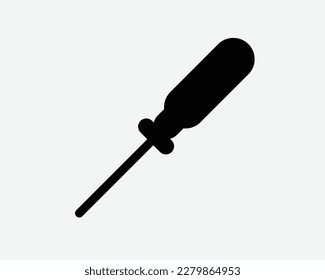 Screwdriver Icon Tool Hand Held Chisel Repair Construction Vector Black White Silhouette Symbol Sign Graphic Clipart Artwork Illustration Pictogram