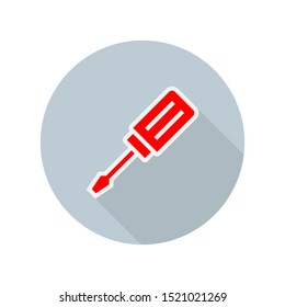 Screwdriver icon in trendy flat style isolated on white lines. Screw driver symbol for web site design. Two bolt drivers logo, app, UI black silhouette vector illustration