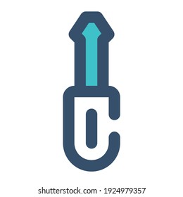 screwdriver icon using filled line style and blue color