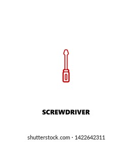screwdriver icon. screwdriver vector design. sign design. red color