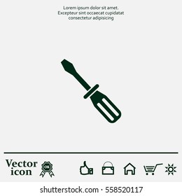 Screw-driver Icon - vector illustration.