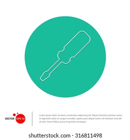 screwdriver icon, vector illustration. Flat design style