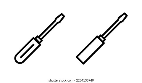 Ilustración vectorial de icono del destornillador. símbolo y signo de herramientas
